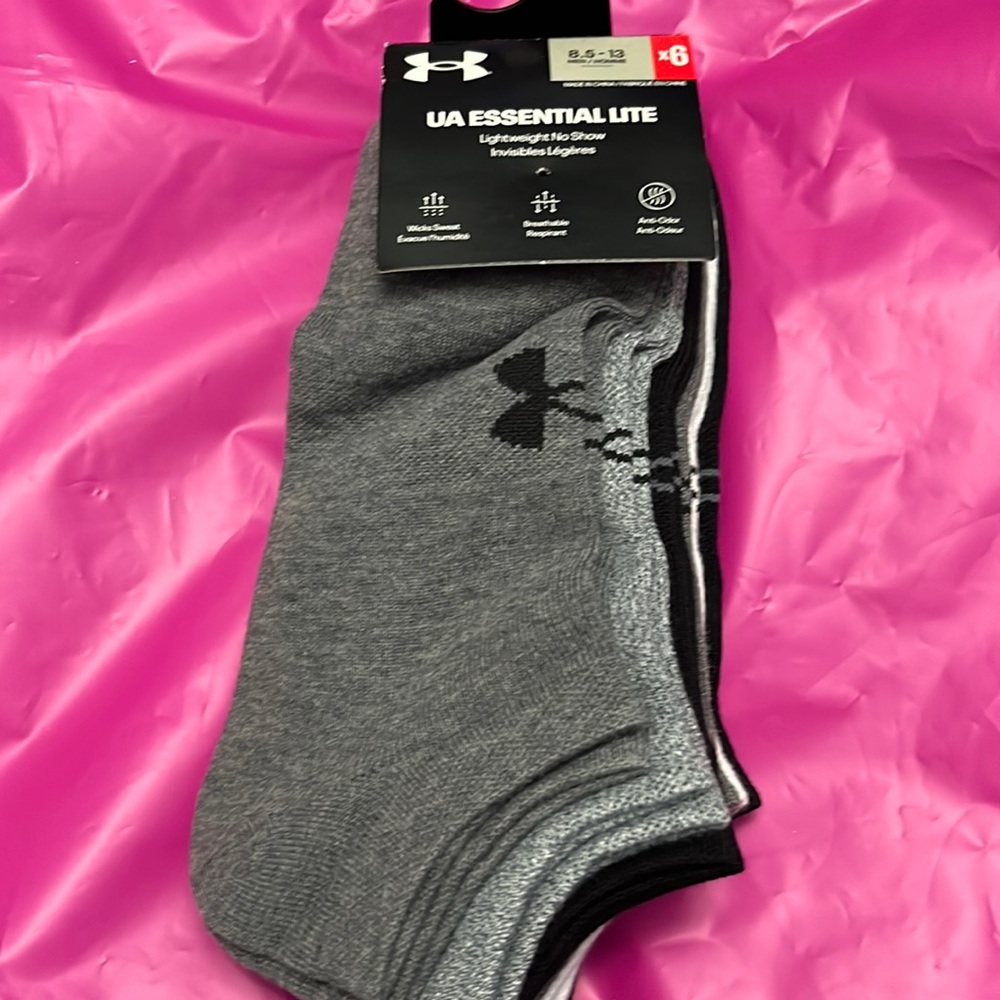 Under Armour 6pair no show UA Essential Lite NEW